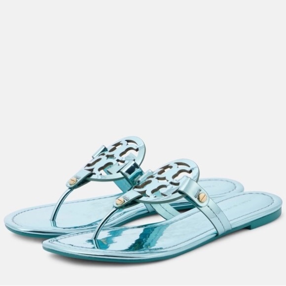 Tory Burch Miller Sandal New in Box Woman's Size Teal 417 Size 8.5 - Picture 1 of 10